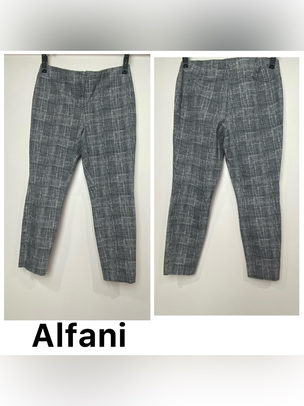 Alfani Pants Women's Ankle Sz 10P Petite Gray Paid Career Business Teacher GUC